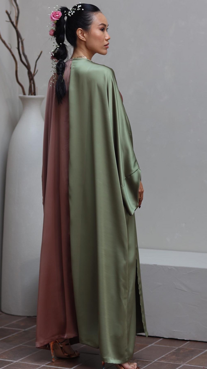 Baïa Kimono 2.0 Green & Brown - ALHAYA PARIS