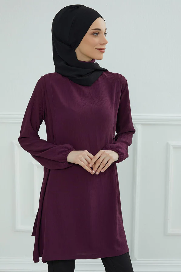 Chemises à manches pour femmes couleur Purple- AISHA'S DESIGN