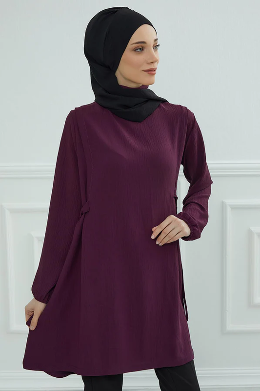 Chemises à manches pour femmes couleur Purple- AISHA'S DESIGN