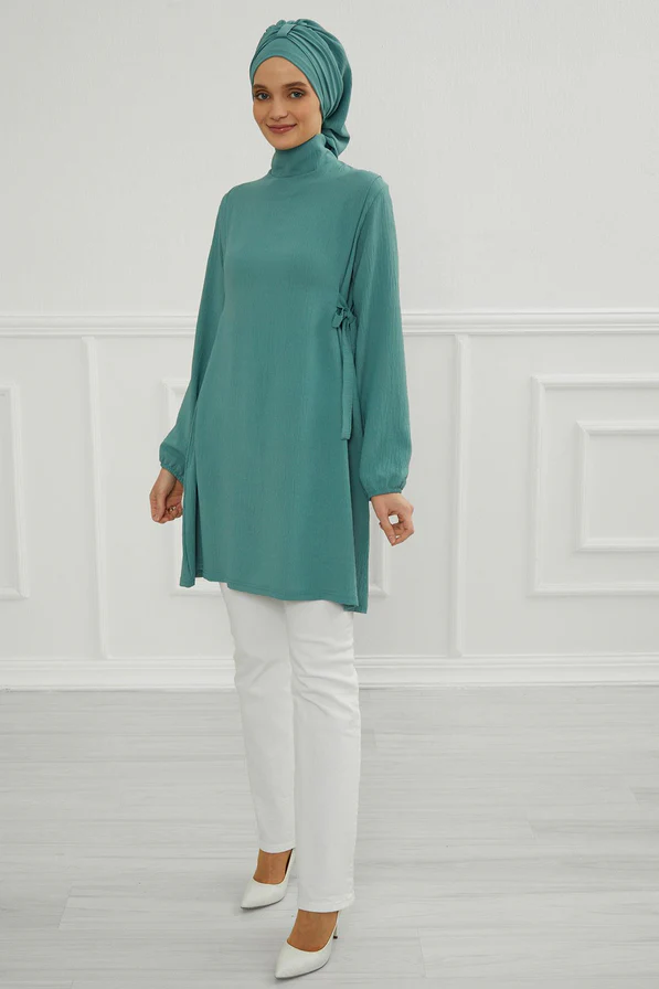 Chemises à manches pour femmes couleur Mint Green - AISHA'S DESIGN