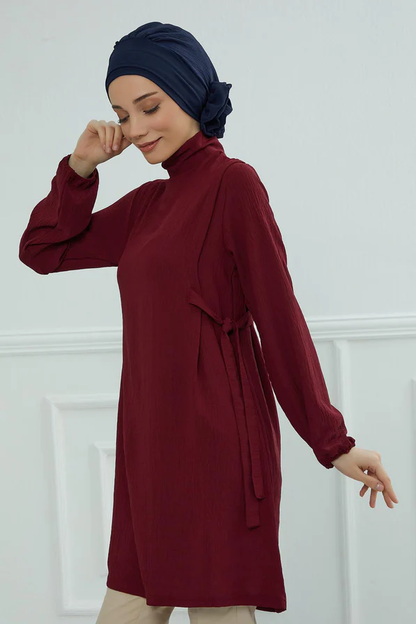 Chemises à manches pour femmes couleur Maroon - AISHA'S DESIGN